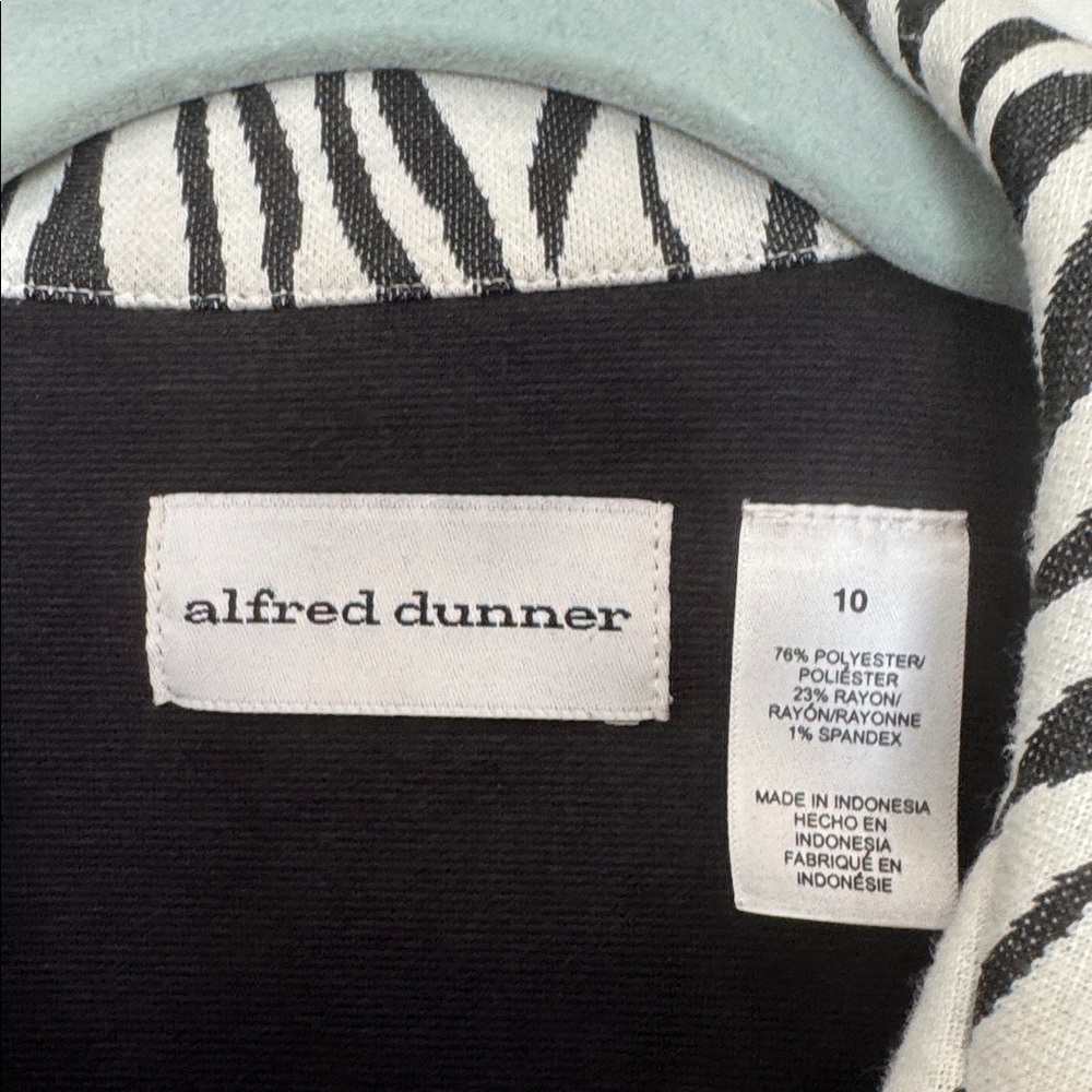 Alfred Dunner Black and White Striped Top